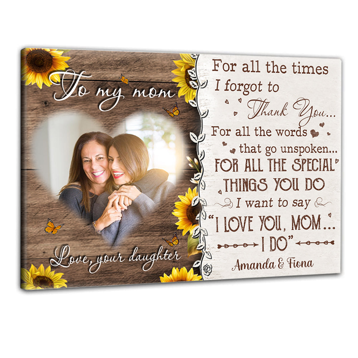 Sunflower To My Mom For All The Time - Personalized Photo Canvas - Gift For Mom bannercanvas-sunflower-gg.jpg