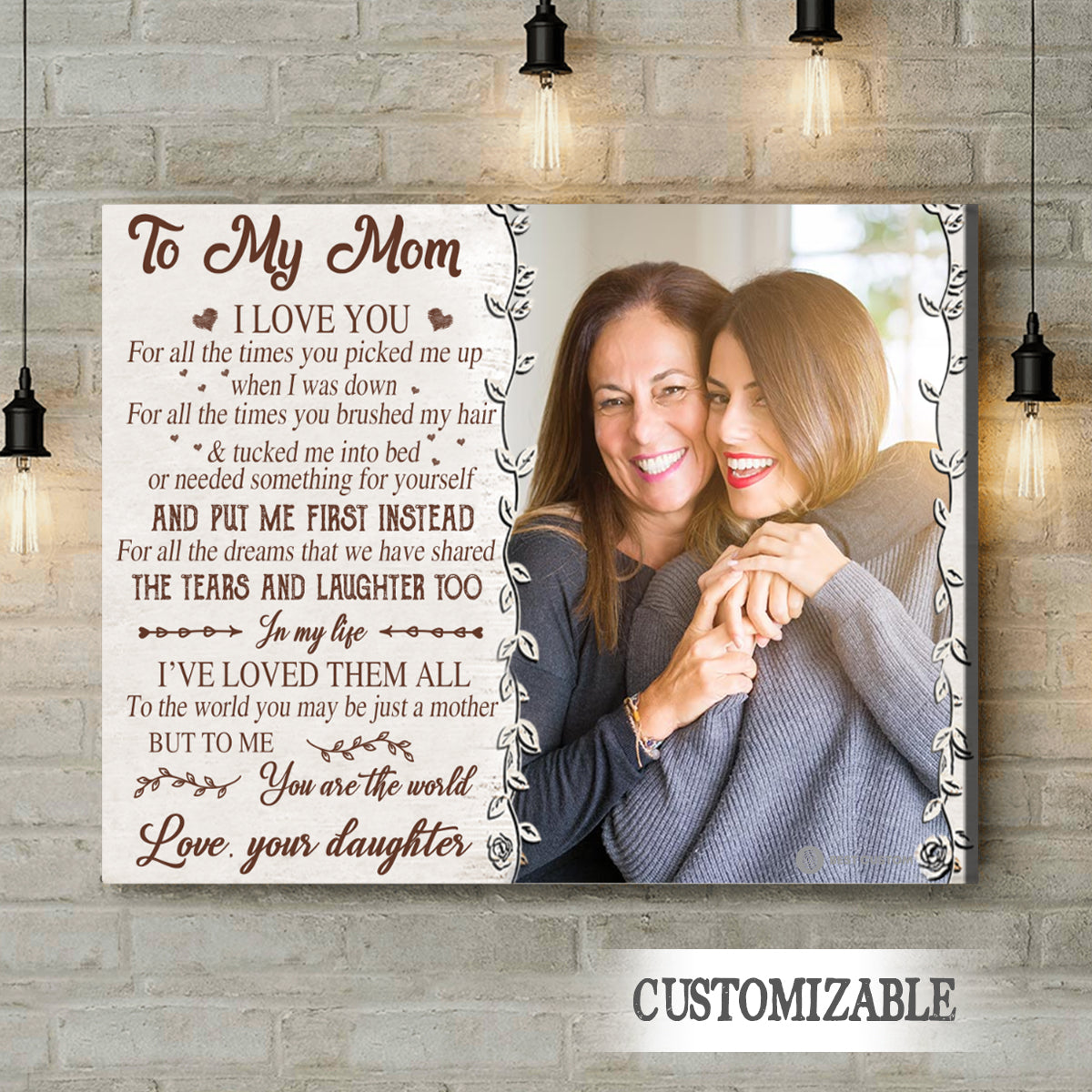 To My Mom You Are The World - Personalized Photo Canvas - Gift For Mom bannercanvas-youaretheworld-fb.jpg