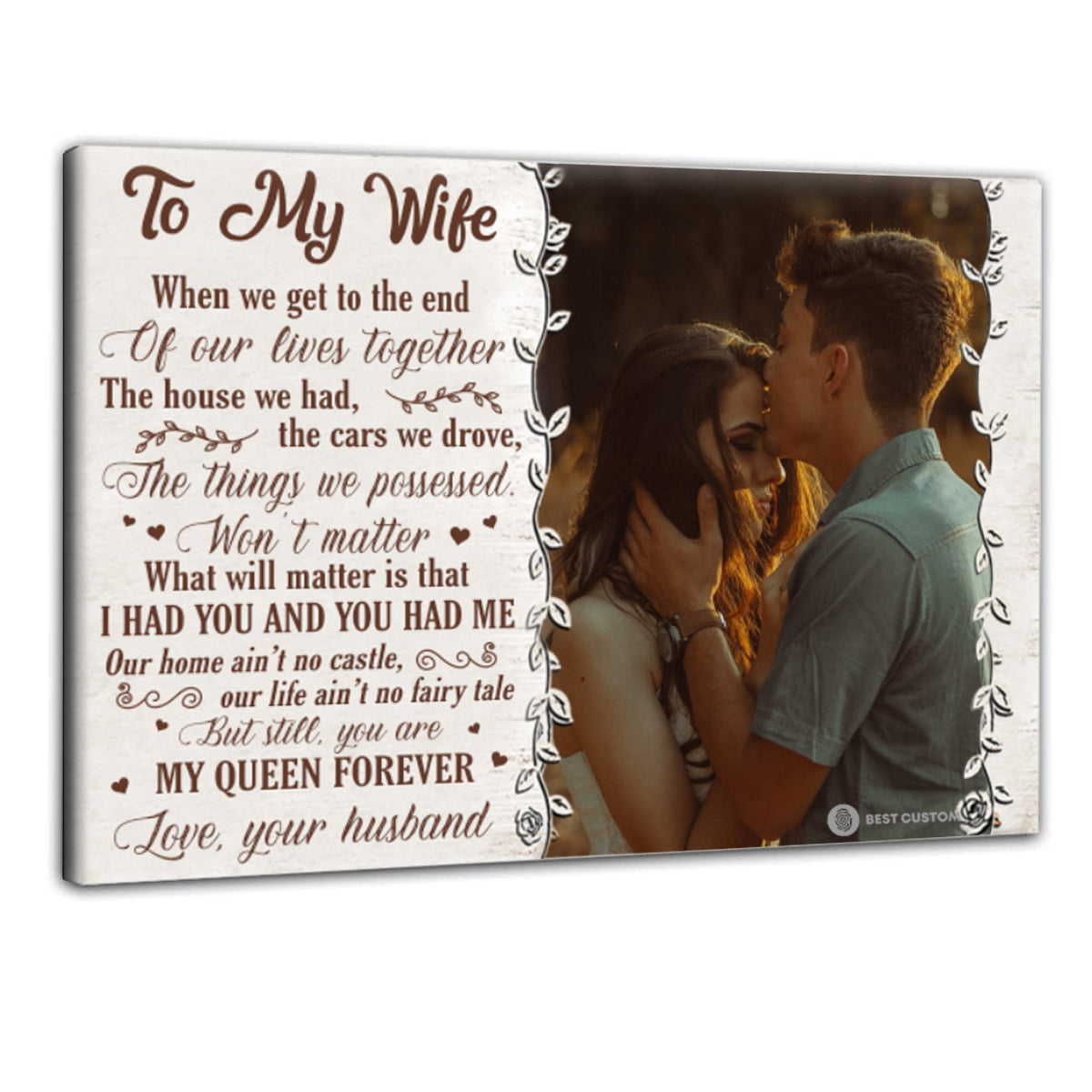 To My Wife I Had You And You Had Me - Personalized Photo Canvas - Gift For Wife bannercanvas-youhadme-gg.jpg