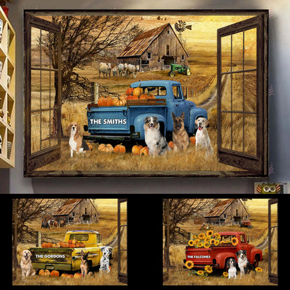 Faux Window Truck Dogs Custom Canvas Gift For Dog Lovers bannercanvasgg_dc1eaf9d-8954-47b0-a8a1-e63071274068.jpg