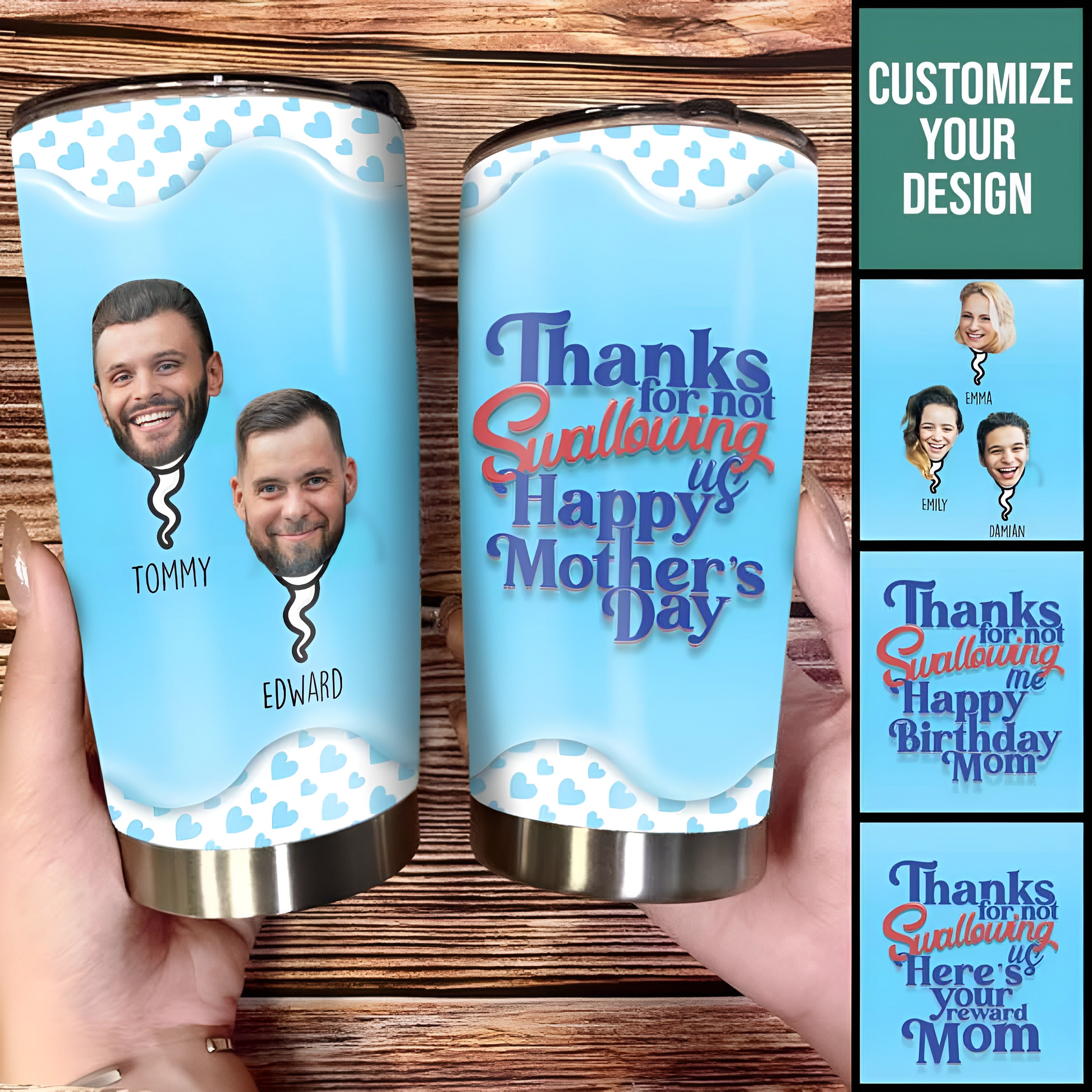 Thanks For Not Swallowing Us Custom Photo - Personalized Tumbler - Funny Gift For Mom, Mother's Day bannerfb-1.png
