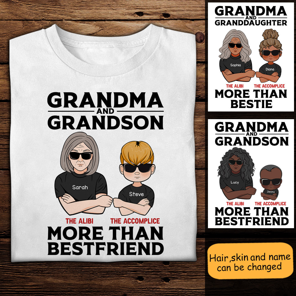 Grandma & Grandson Granddaughter Custom Apparel Gift For Grandma bannerfb2.jpg