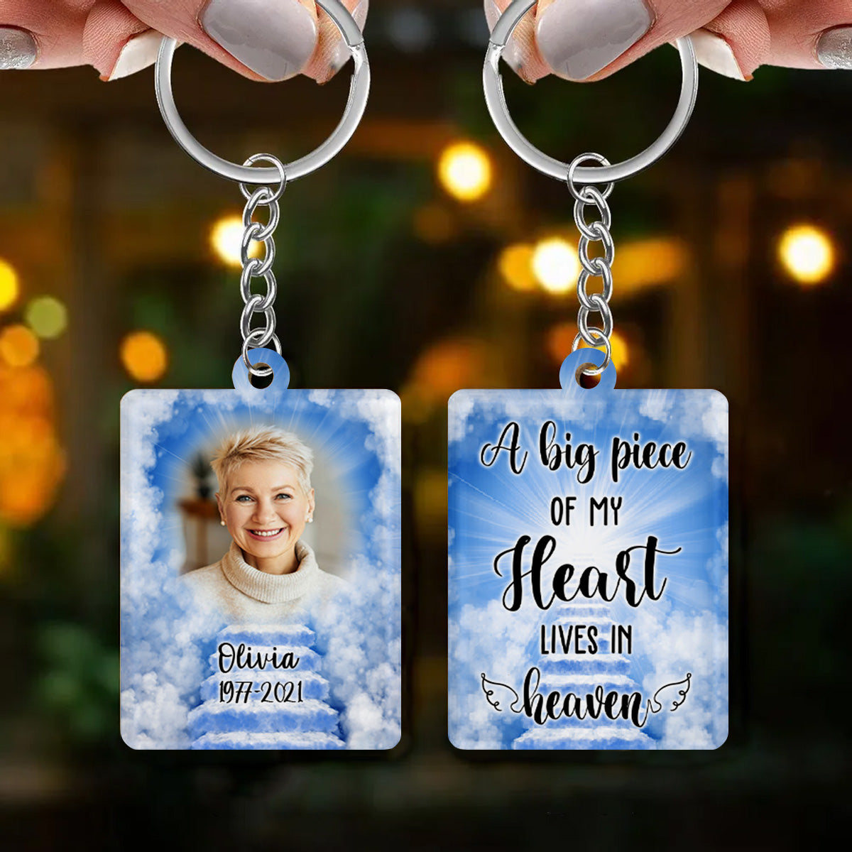 Customizable Memorial Keychain-Remembrance Keyrings-Bereavement Personalized Gifts bannerfbkhongoption.jpg
