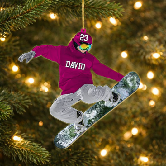 Personalized Snowboarding Athletes Skis Christmas Ornament, Gift For Ski Lovers bannerfix.png