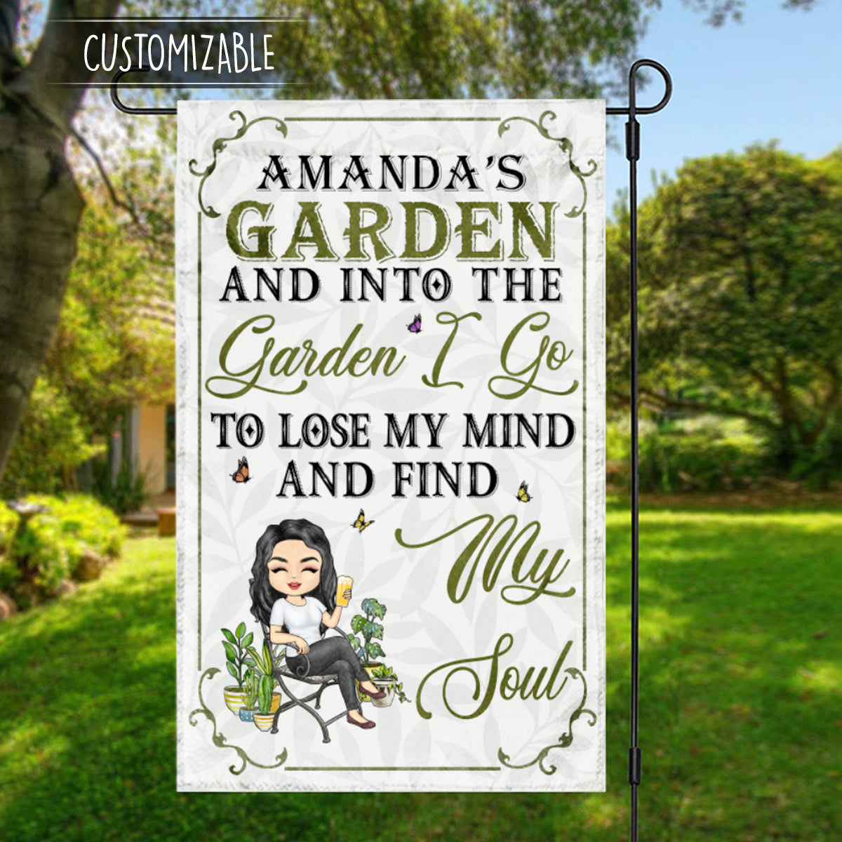 Into The Garden I Go To Lose My Mind - Personalized Flag - Gardening bannerflag-intothegarden-fb.jpg