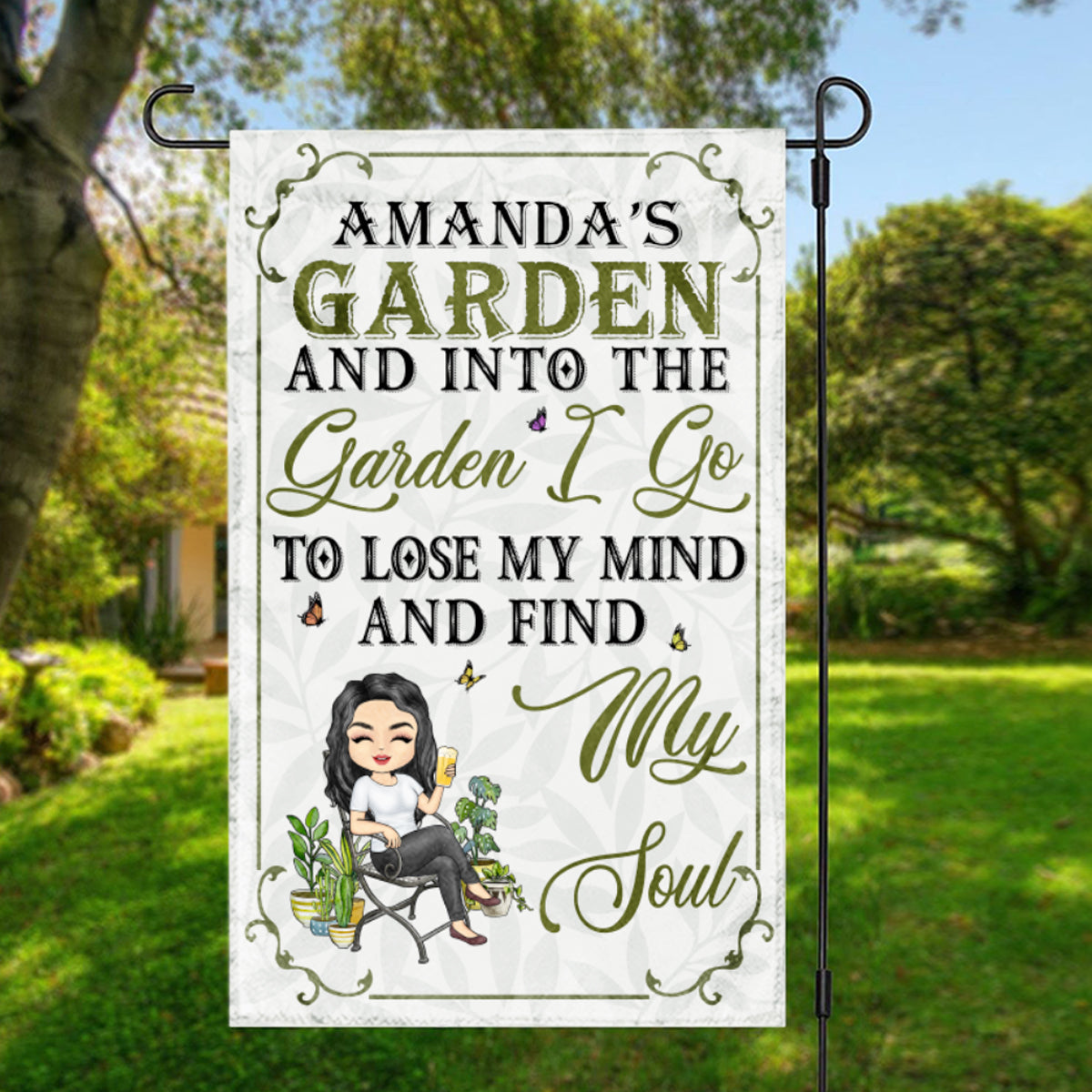 Into The Garden I Go To Lose My Mind - Personalized Flag - Gardening bannerflag-intothegarden-gg.jpg