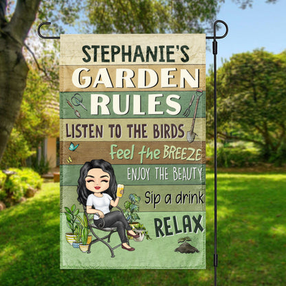 Garden Rules Enjoy The Beauty - Personalized Flag - Gardening bannergardenflag-gardenrules-gg.jpg