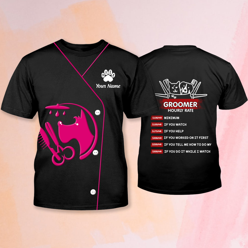 My Craft Dog Groomer Pet Groomer Uniform Pink Salon Pet Personalized 3D All Over Print Shirt bannergg_cb127567-418d-4fc9-bfa6-196ac068b8d1.jpg