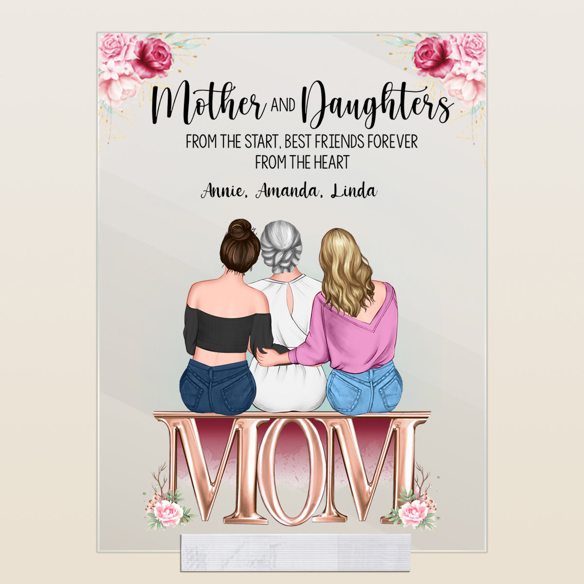 Mother & Daughters Best Friends Forever Personalized Acrylic Plaque Gift For Mom bannerhcnAcrylicPlaque-motheranddaughters-gg.jpg