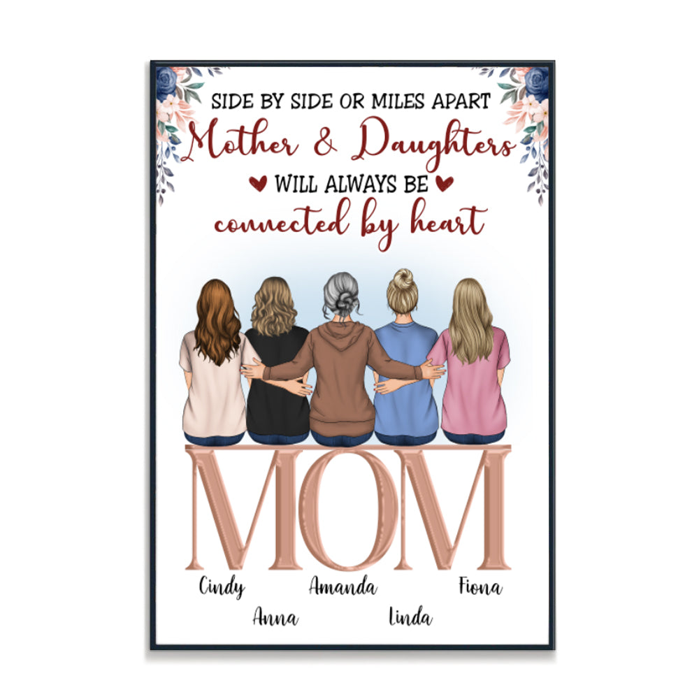Flower The Love Between Mother & Daughter Is Forever - Personalized Canvas - Gift For Mom bannerposter-flowermotheranddaughters-gg.jpg