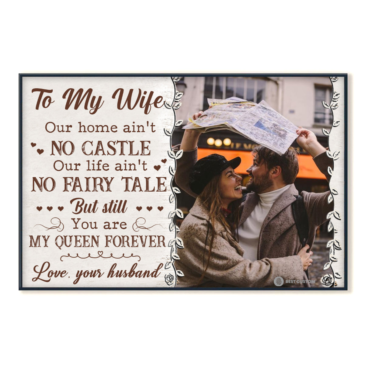 To My Wife You Are My Queen Forever - Personalized Photo Canvas - Gift For Wife bannerposter-gg-myqueenforever.jpg