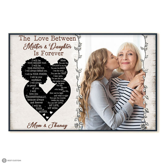 The Love Between Mother & Daughter Is Forever - Personalized Photo Canvas - Gift For Mom, Gift For Daughter bannerposter-isforever-gg.jpg