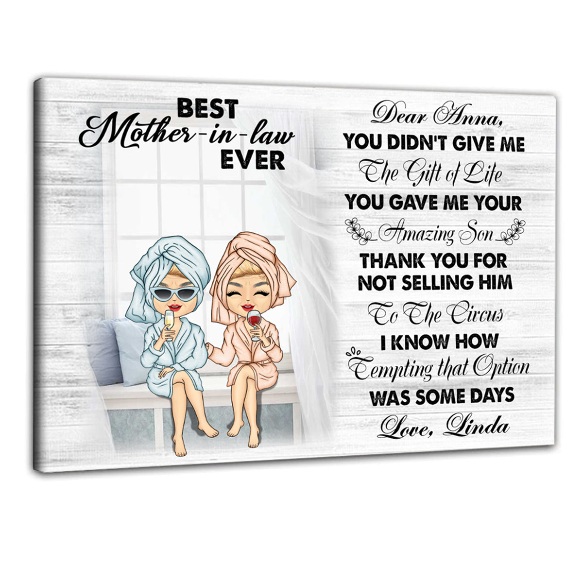 Thank You For Not Selling Him, Mother's Day Gifts For Mother In Law - Personalized Canvas - Gift for Mother-in-law bannerposter-mother_sdaygift-gg.jpg