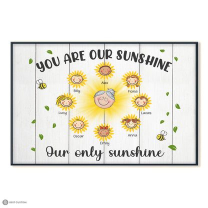 Grandma You Are Our Sunshine - Personalized Canvas - Gift For Grandma bannerposter-oursunshine-gg.jpg