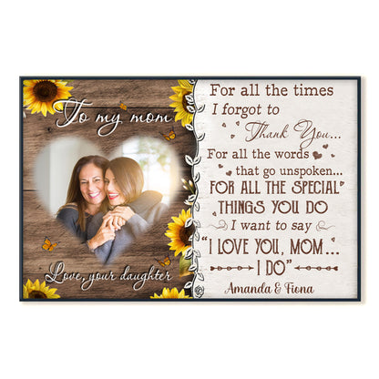 Sunflower To My Mom For All The Time - Personalized Photo Canvas - Gift For Mom bannerposter-sunflower-gg.jpg