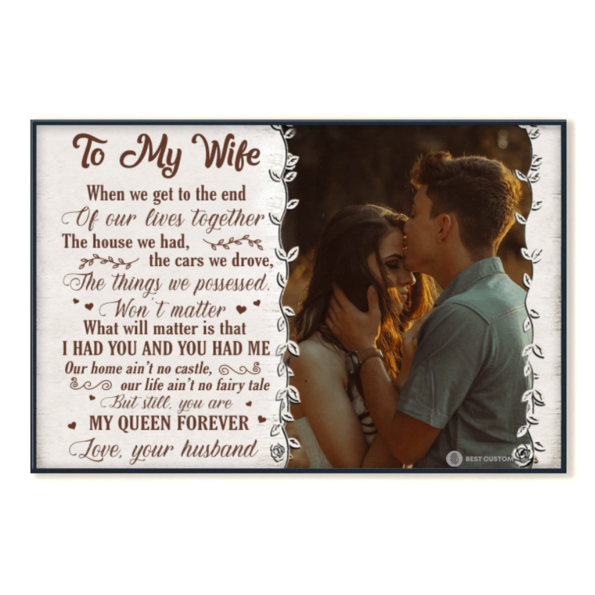 To My Wife I Had You And You Had Me - Personalized Photo Canvas - Gift For Wife bannerposter-youhadme-gg.jpg