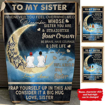 Love You To The Moon And Back - Personalized Blanket - Gift For Sister bannertitle_20cd44d4-97f7-4db5-92ab-f19d3257c7c6.jpg
