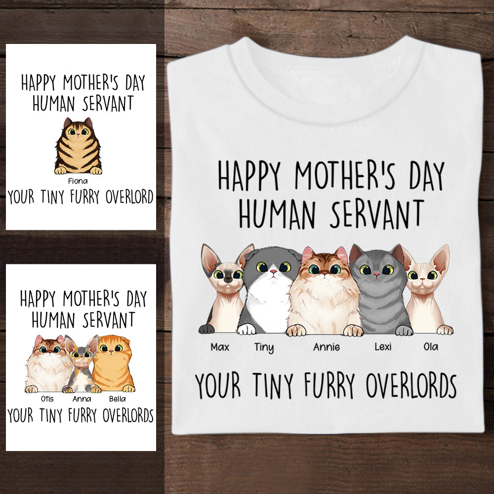 Witty Cat Your Tiny Furry OverLords Personalized Apparel Cat Mom bannertshirt-overlords-gg.jpg