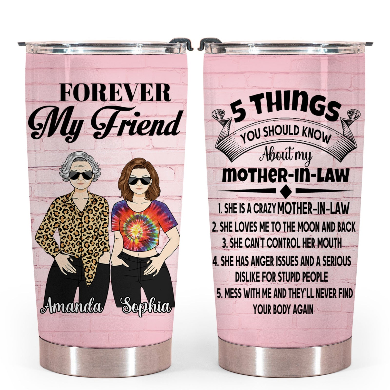 5 Things You Should Know About My Mother-in-law, Mother's Day Gifts For Mother In Law - Personalized Tumbler - Gift for Mother-in-law bannertumbler-5thingsyoushouldknow-gg.jpg