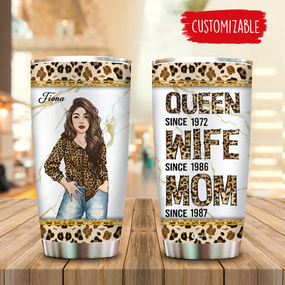 Queen Wife Mom Leopard - Personalized Tumbler - Gift For Mom bannertumbler-queenwife-fb.jpg