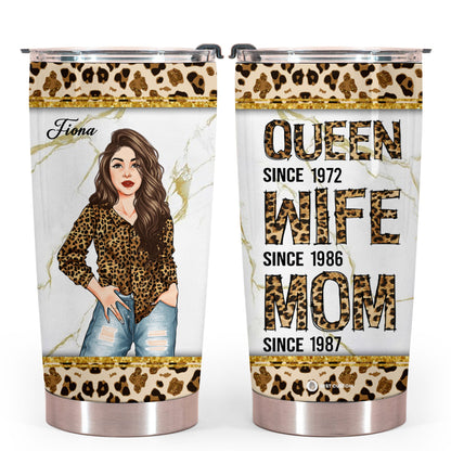 Queen Wife Mom Leopard - Personalized Tumbler - Gift For Mom bannertumbler-queenwife-gg.jpg