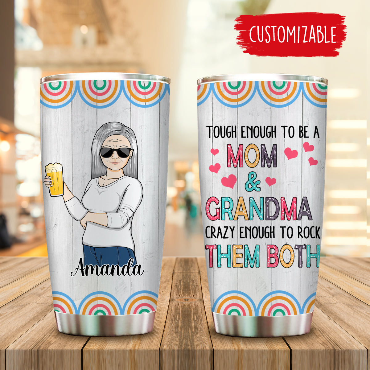 Tough Enough To Be A Mom And Grandma - Personalized Tumbler - Gift For Mom bannertumbler-touughenough-fb..jpg