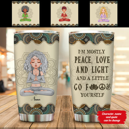 I'm Mostly Peace Love And Light Custom Tumbler Life Style Hippie bannertumblerFB.jpg
