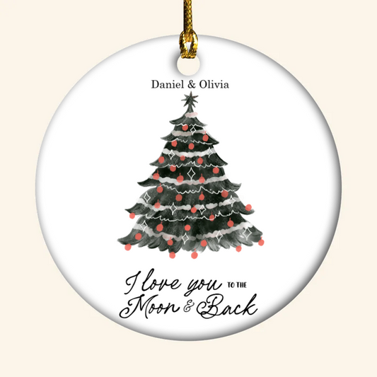 I Love You To The Moon And Back Christmas Tree - Personalized Ornament - Christmas Gift For Couple, Family, Friends bannre-ornament.png