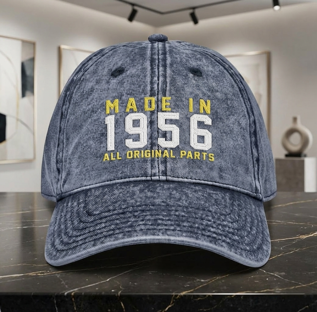 70th Birthday Gift, Vintage Embroidered Hat for 70th Birthday, Born In 1956 Cap baseball_cap_1956.png
