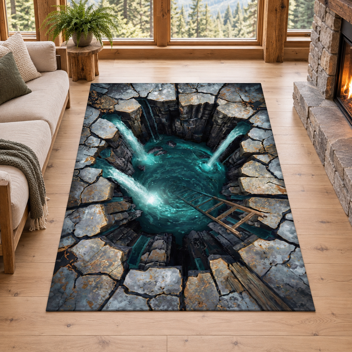 3D Optical Illusion Rug, Hole in the Floor Design, Trippy Area Rug for Living Room & Bedroom, Unique Home Decor bbf45c06-d904-4b57-a1c3-ee27ed272144-Th-m-h-m-n-i-th-c-n-c-trong-cabin.png