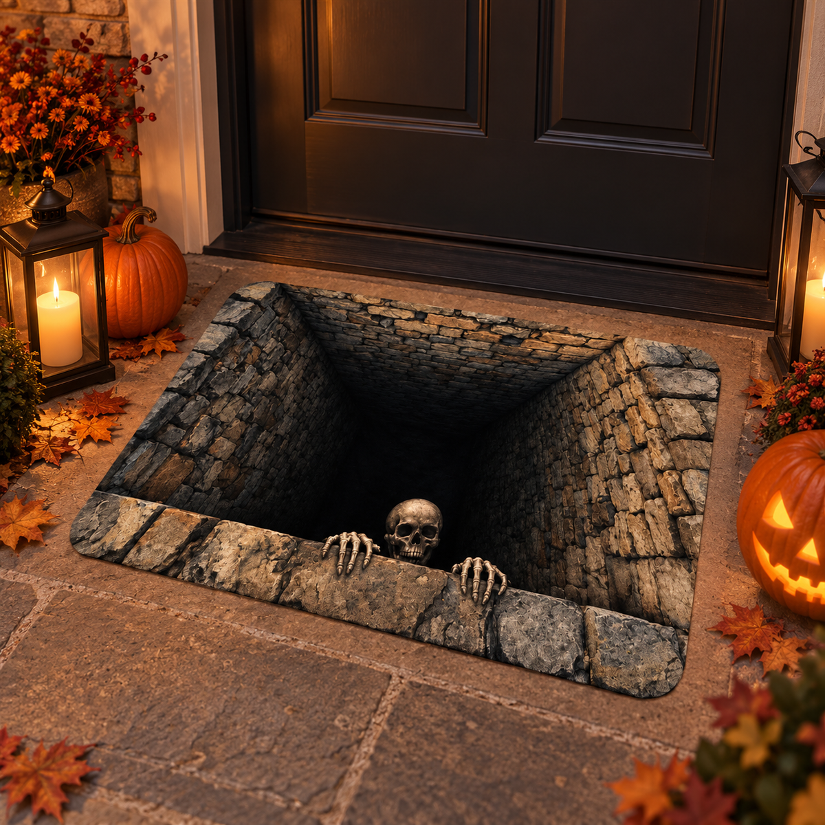 3D Optical Illusion Skeleton Well Flannel Bath Mat, Spooky Halloween Flat Printed Rug, Bathroom Entryway Decor, Gift For Family bc79f306-3468-4580-92ee-a88bf8e7870e-4.png