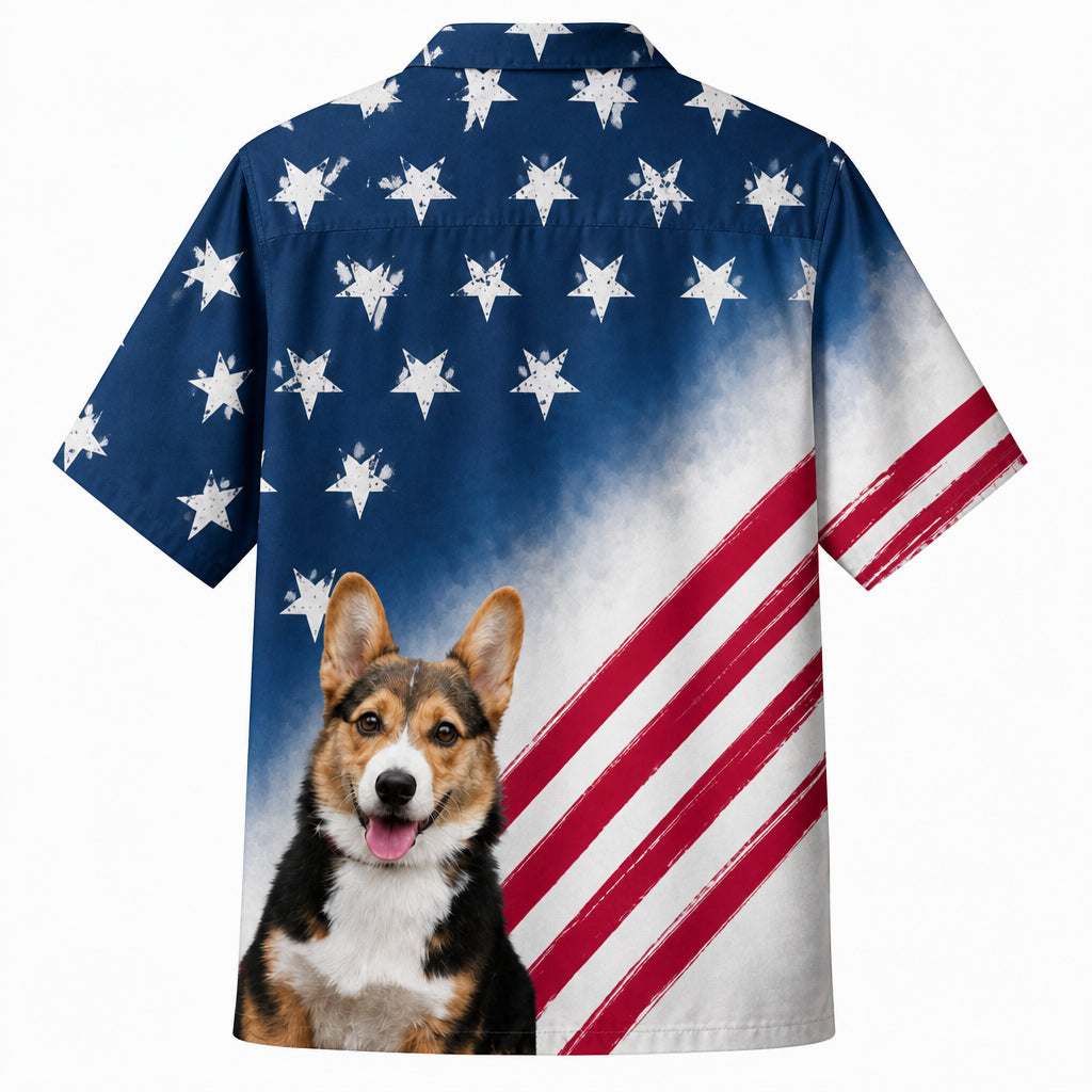 Custom Photo Veteran Memorial Hawaiian Shirt - Back view