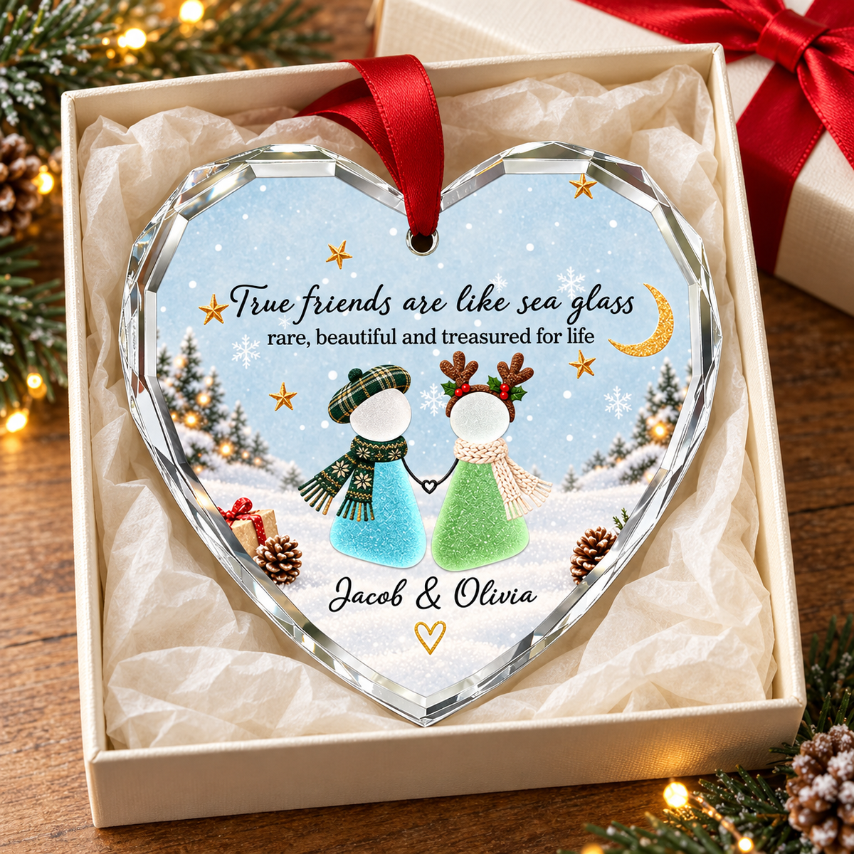 True Friends Are Like Sea Glass - Personalized Glass Ornament - Christmas Gift For Friends, Besties, Sisters bd827003-bc86-4ee4-bbfd-a415bc3f8ea0-5.png