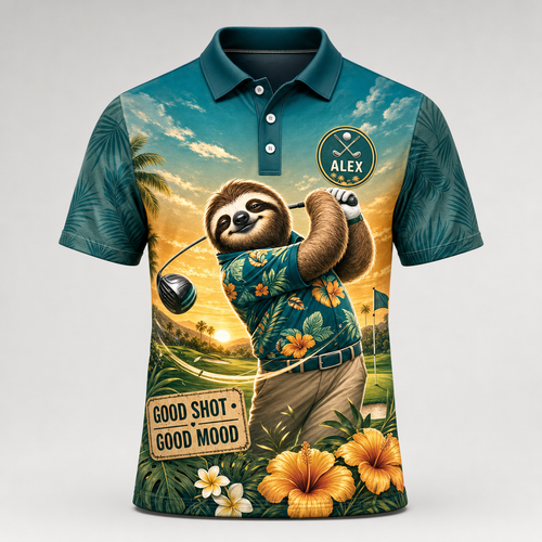 Personalized Sloth Golfer AOP Polo - Personalized Polo shirt - All over printed be79e4be-d660-49ed-8bb3-35f9dba55826.png