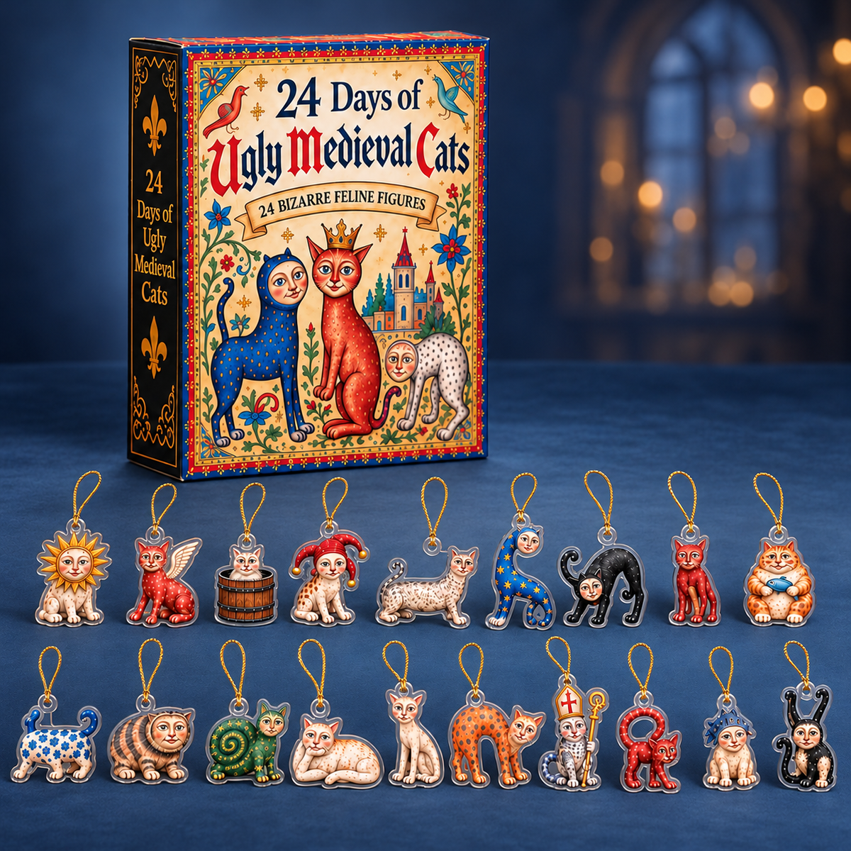 Ugly Medieval Cats Advent Calendar, 24-Day Christmas Countdown with Flat 2D Acrylic Cat Collectibles, Funny Christmas Gift for Cat Lovers be9779af-5893-4e6a-b22e-0331ffb3b6f4-M-o-trung-c-tr-n-n-n-xanh-m.png