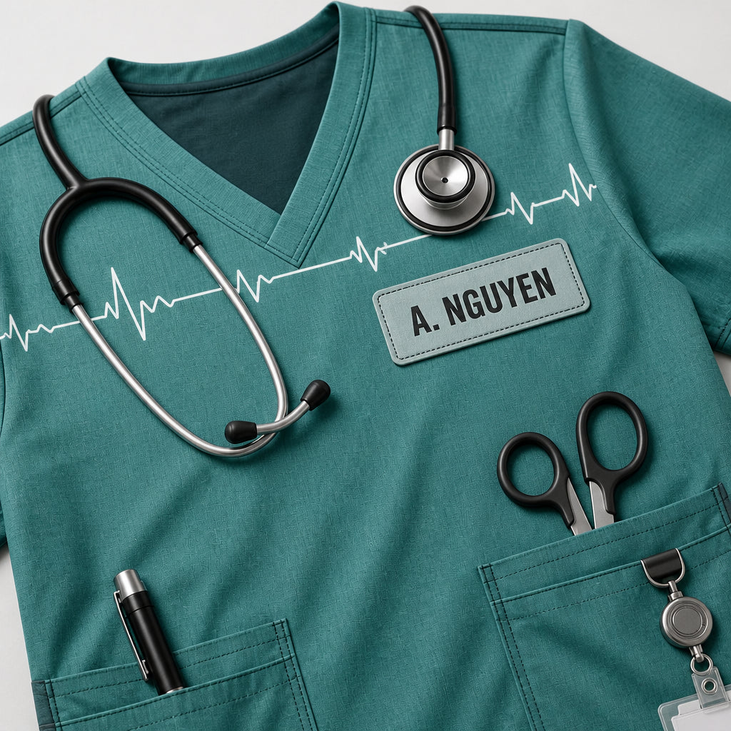 Personalized Scrubs AOP T‑Shirt with Name Patch - Personalized T-Shirt - All Over Printed bef045c7-da83-4326-8172-4e38ab57507e.jpg