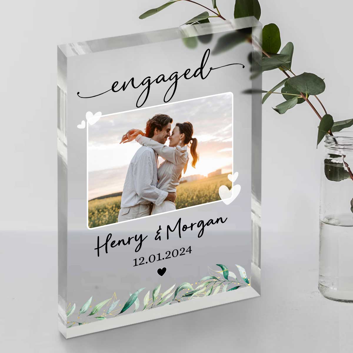 Personalized Engagement Photo Gift, Newly Engaged Couple Acrylic Block, Engagement Gift For Couple, Engaged Plaque, Engagement Keepsake Gift benicee-shop-personalized-engagement-photo-gift-newly-engaged-couple-acrylic-block-2.jpg