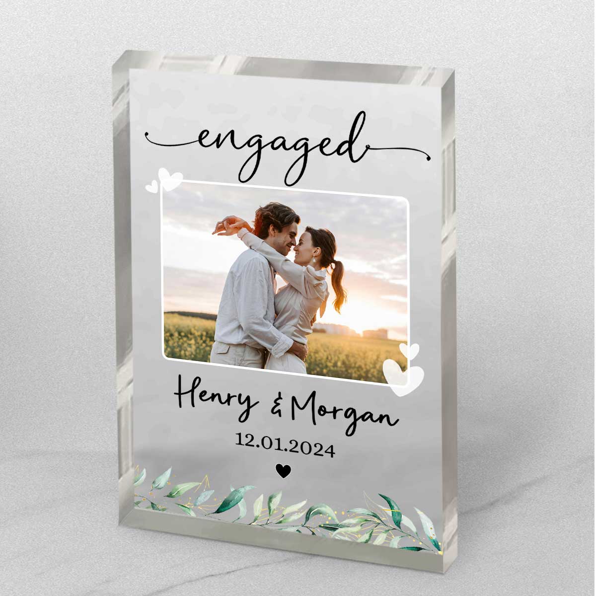 Personalized Engagement Photo Gift, Newly Engaged Couple Acrylic Block, Engagement Gift For Couple, Engaged Plaque, Engagement Keepsake Gift benicee-shop-personalized-engagement-photo-gift-newly-engaged-couple-acrylic-block-3.jpg