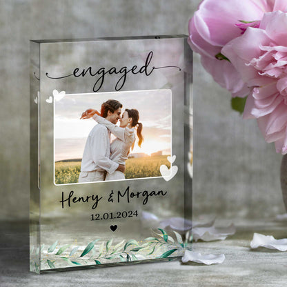 Personalized Engagement Photo Gift, Newly Engaged Couple Acrylic Block, Engagement Gift For Couple, Engaged Plaque, Engagement Keepsake Gift benicee-shop-personalized-engagement-photo-gift-newly-engaged-couple-acrylic-block-4.jpg