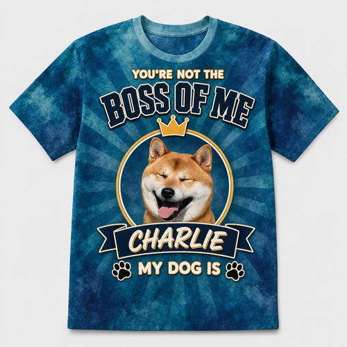 Boss Of Me Pet Photo AOP Tee - Hero