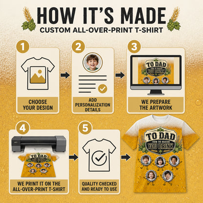 To Dad – The Reasons You Drink Photo AOP Tee - How to customize
