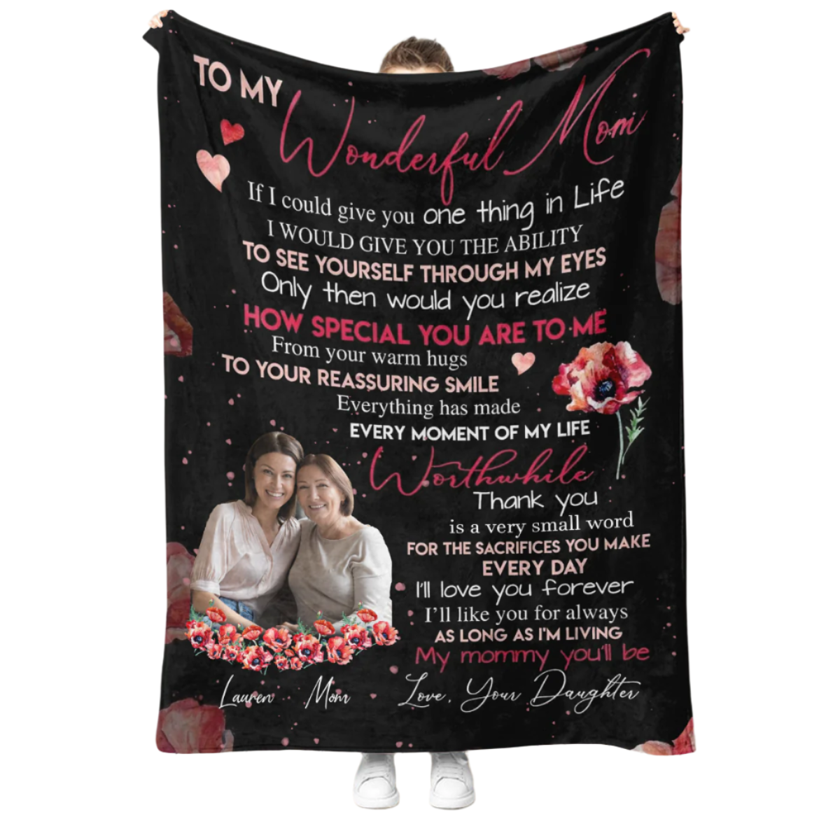 Custom Photo Blanket - To My Wonderful Mom How Special You Are To Me - Daughter To Mom Gift, Mother's Day Gift For Mom blanket3.png