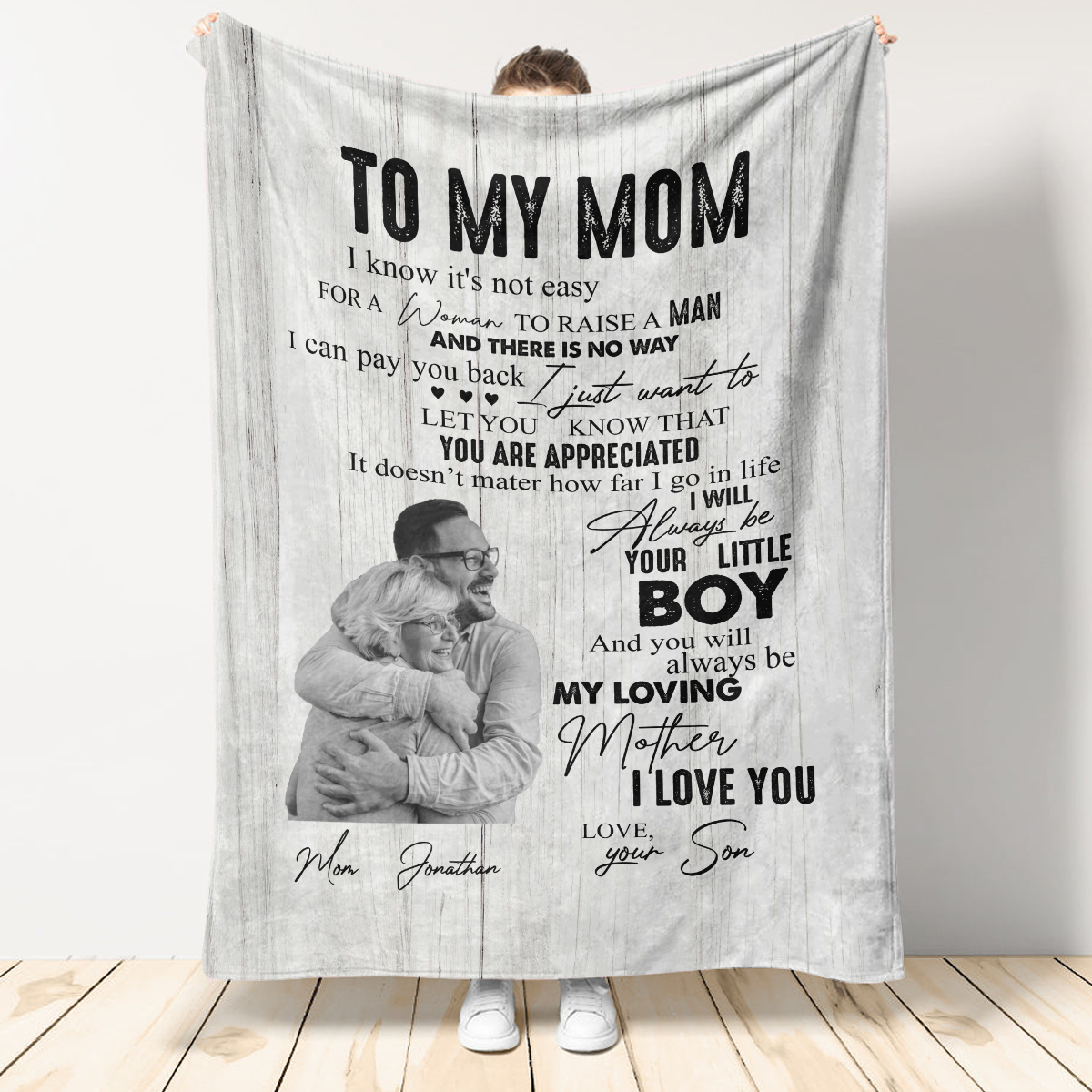 Custom Blanket With Pictures - To My Mom I Will Always Be Your Little Boy - Son To Mom Gift, Mother's Day Gift For Mom blanket3_2.png