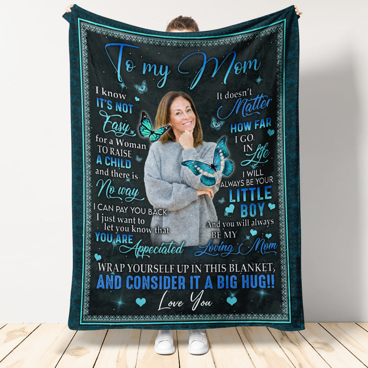 Personalized Blankets With Pictures - To My Mom It Doesn't Matter How Far I Go - Son To Mom, Daughter To Mom, Mother's Day Gift For Mom blanket4_3ef789a9-79aa-4014-b55f-c633eeb595f9.png
