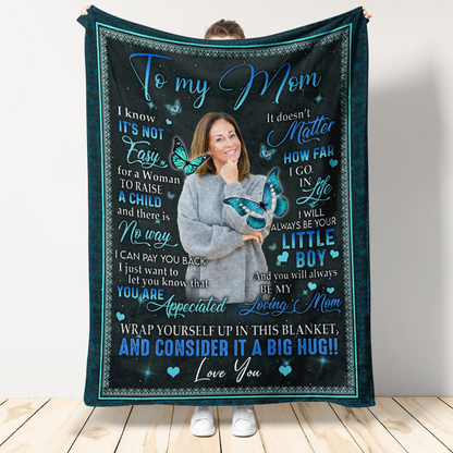 Personalized Blankets With Pictures - To My Mom It Doesn't Matter How Far I Go - Son To Mom, Daughter To Mom, Mother's Day Gift For Mom blanket4_3ef789a9-79aa-4014-b55f-c633eeb595f9.png