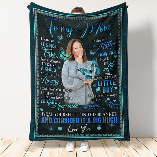Personalized Blankets With Pictures - To My Mom It Doesn't Matter How Far I Go - Son To Mom, Daughter To Mom, Mother's Day Gift For Mom blanket4_3ef789a9-79aa-4014-b55f-c633eeb595f9.png