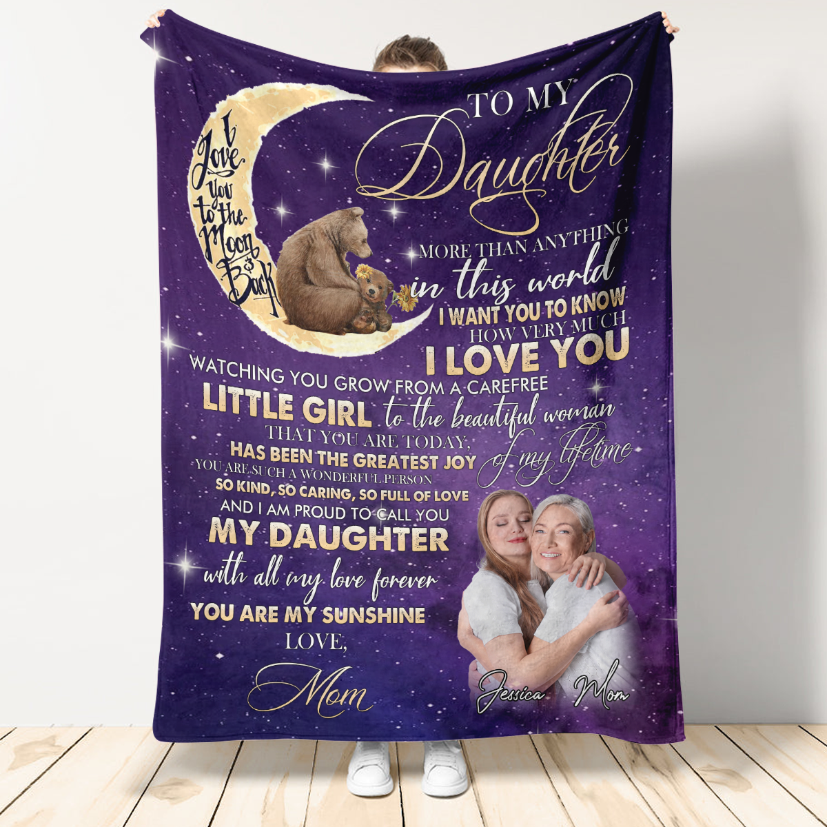 Personalized Throws With Pictures - To My Daughter You Are My Sunshine - Mom To Daughter, Personalized Gift For Daughter blanket_6.png