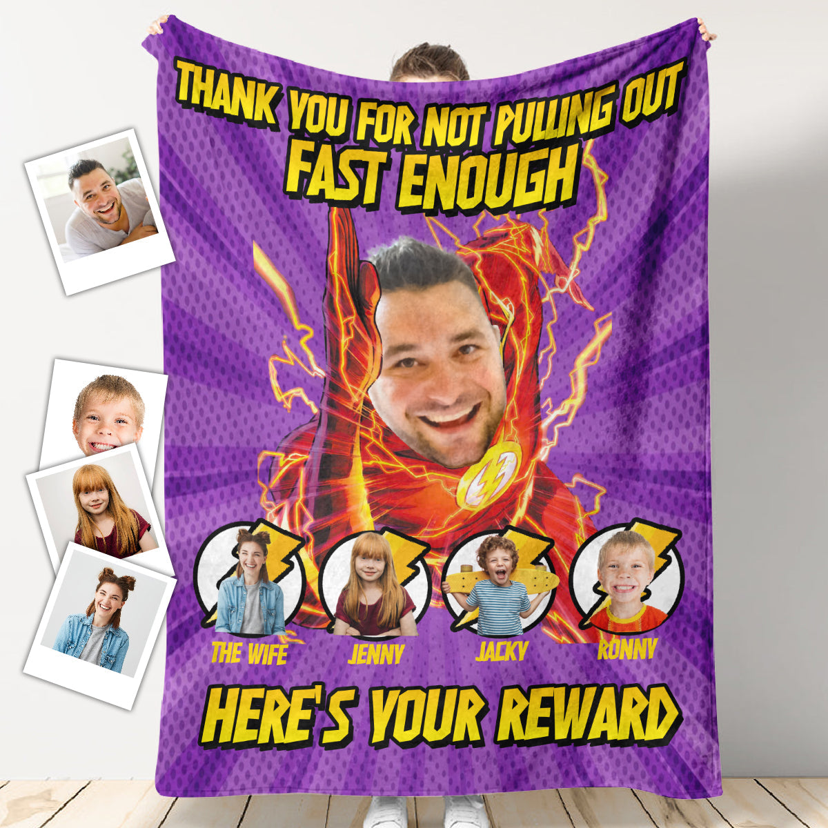 Personalized Photo Blanket For Dad - Best Dad In The Universe - Customized Gifts For Father's Day Birthday Anniversary blanket_a1489560-cbcc-4821-b972-6278daf50020.jpg