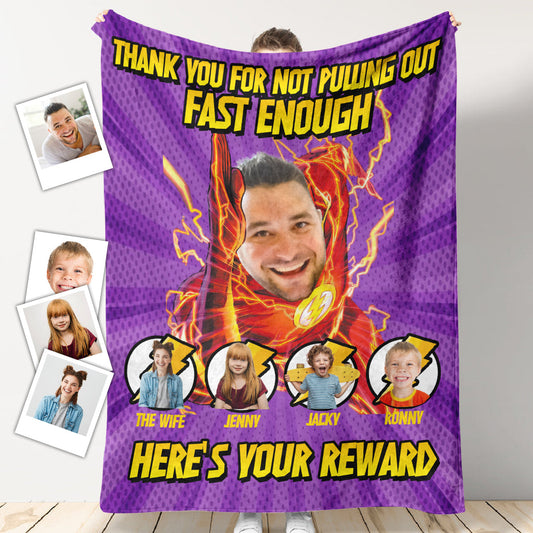 Personalized Photo Blanket For Dad - Best Dad In The Universe - Customized Gifts For Father's Day Birthday Anniversary blanket_a1489560-cbcc-4821-b972-6278daf50020.jpg