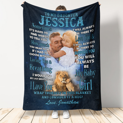 To My Daughter Lion Dad Mom Upload Photo Blanket Gift For Daughter blanket_a1acd5eb-9d7f-4129-be05-48d955010a1c.png